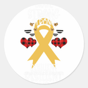 Brave Strong Resilient Childhood Cancer Awareness  Classic Round Sticker