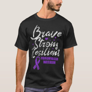 Brave Strong Resilient Fibro Awareness Grunge T-Shirt