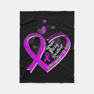 Brave Strong Resilient Fibromyalgia Warrior Awaren Fleece Blanket