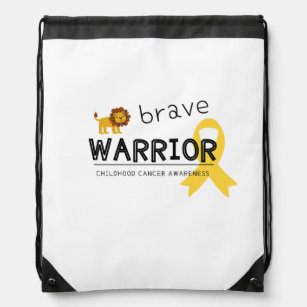 brave warrior childhood cancer Drawstring Backpack