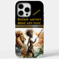 Brave warrior guards the calm river