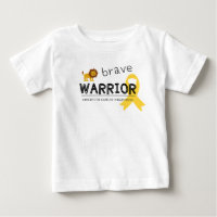 brave warrior lion childhood cancer baby T-Shirt