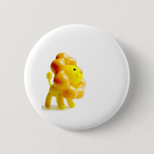brave yellow lion 2 inch round button