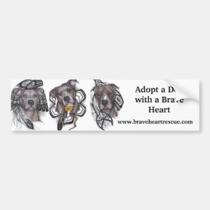 BraveHeart Pit Bull Rescue Bumper Sticker