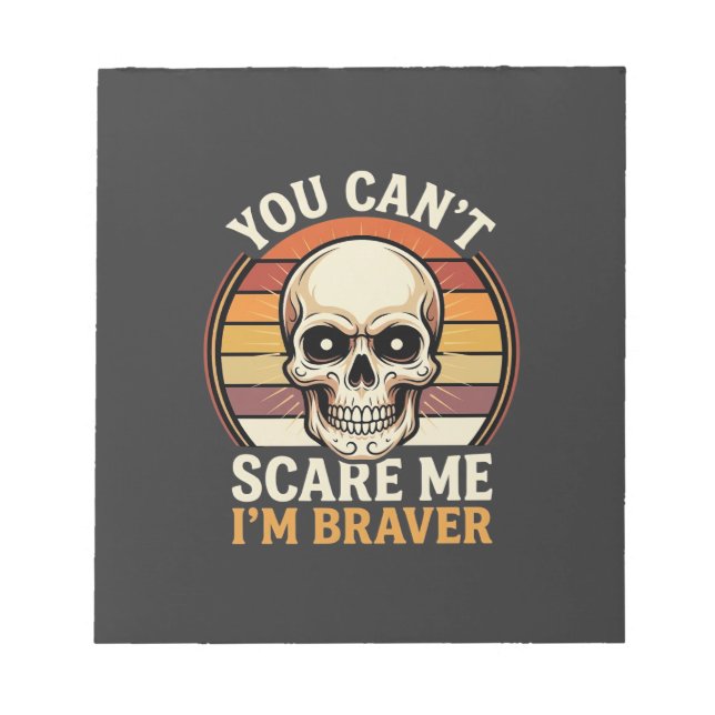 Braver Halloween Skull Retro Horror Design_1 Notepad (Front)