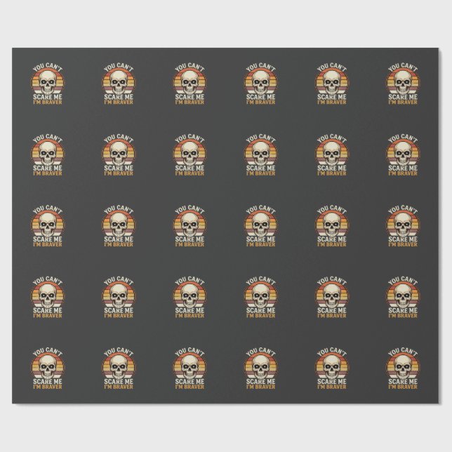 Braver Halloween Skull Retro Horror Design_1 Wrapping Paper (Flat)