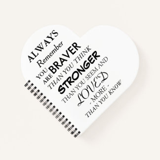 Braver, Smarter, Loved Inspirational Quote Notebook