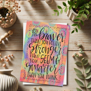 Braver, Stronger, Smarter Inspirational Graduation Card