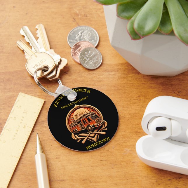 Bravery And Dedication Fire Department Keychain (Desk)