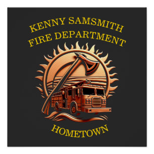 Bravery And Dedication Fire Department  Poster