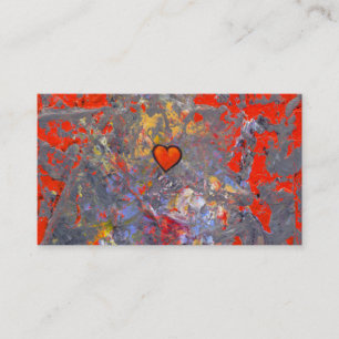 Bravery courage facing fears bold modern heart art business card