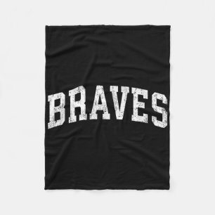 Braves Mascot Vintage Athletic Sports Name Design  Fleece Blanket