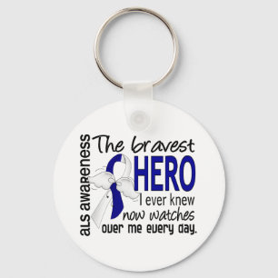 Bravest Hero I Ever Knew ALS Keychain