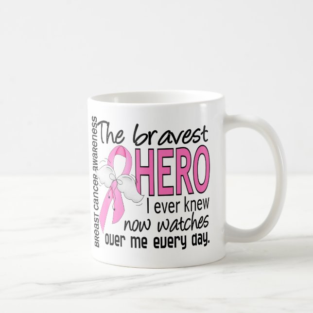 Bravest Hero I Ever Knew Breast Cancer Coffee Mug (Right)