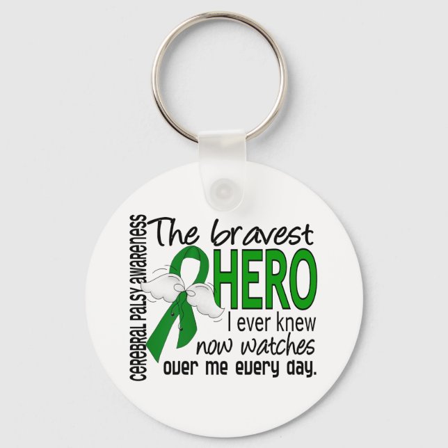 Bravest Hero I Ever Knew Cerebral Palsy Keychain (Front)
