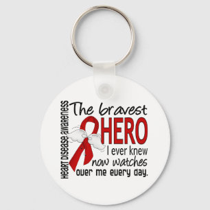 Bravest Hero I Ever Knew Heart Disease Keychain