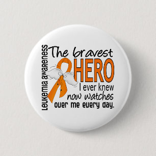 Bravest Hero I Ever Knew Leukaemia 2 Inch Round Button