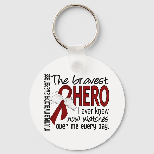 Bravest Hero I Ever Knew Multiple Myeloma Keychain (Front)