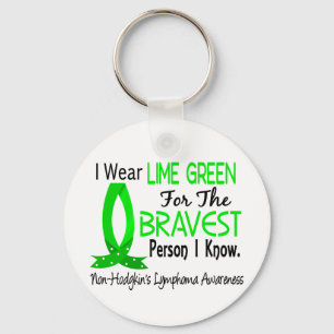 Bravest Person I Know Non-Hodgkin's Lymphoma Keychain