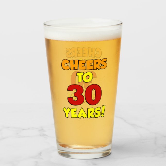 Bravo À 30 Ans De Verre Coloré (Devant (rempli))