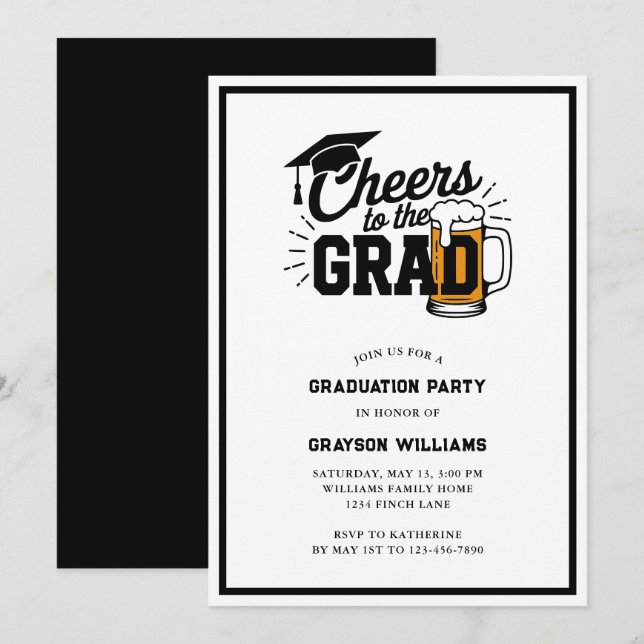 Bravo à la Graduation Party Invitation (Devant / Derrière)