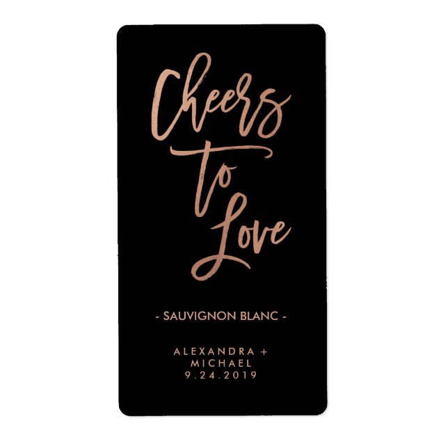 Bravo à l'amour | Vin Mariage or Rose Faux (Devant)