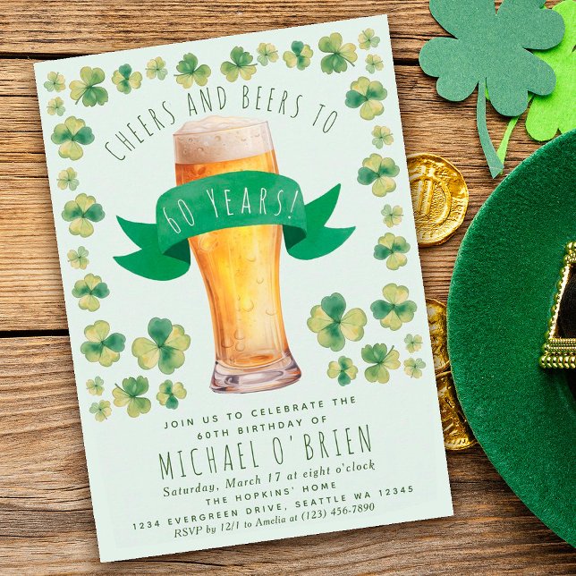 Bravo Bières Anniversaire St patrick Invitation (Créateur téléchargé)