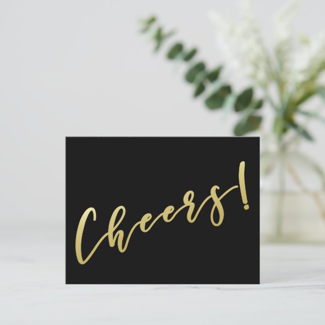 Bravo ! | Carte postale Faux Gold Script (Debout devant)