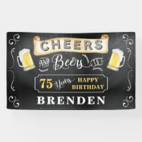 Bravo et bière à 75 ans Bannière de fête d'anniver