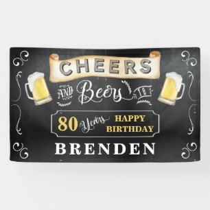 Bravo et bières à 80 ans Bannière de fête d'annive