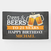 Bravo et bières joyeuses 21e Anniversaire Bannière