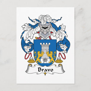 Bravo Family Crest Postcard