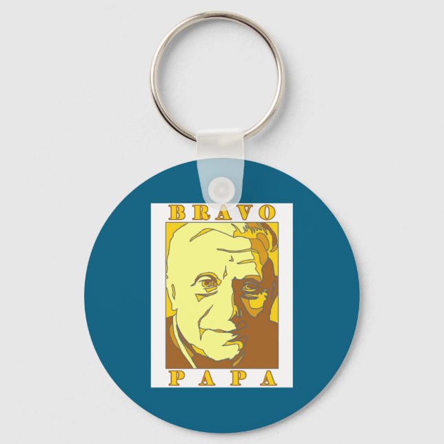 Bravo Papa New Pe Benedict Xvi _1  Keychain (Front)