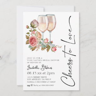 Bravo pour aimer le vin nuptiale douche Invitation