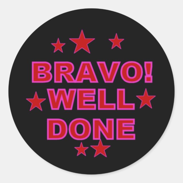 Bravo Well Done Stickers (Front)