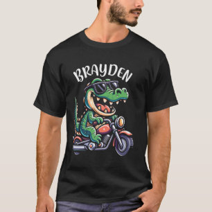 Brayden Funny Alligator Design for Boys Name Brayd T-Shirt