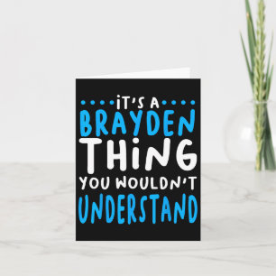 Brayden Name Personalized Christmas Gift Idea Card
