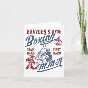 Brayden's Gym Boxing Mma Retro Design For The Name Card