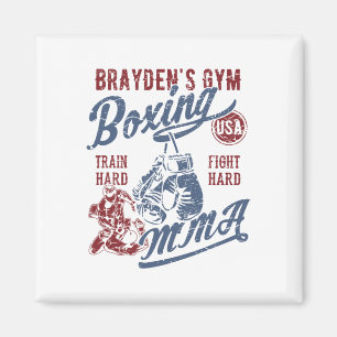 Brayden's Gym Boxing Mma Retro Design For The Name Magnet