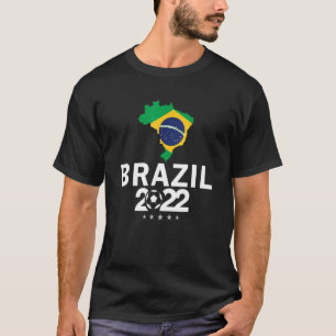 Brazil 2022 Soccer  Brazilian Flag Football T-Shirt