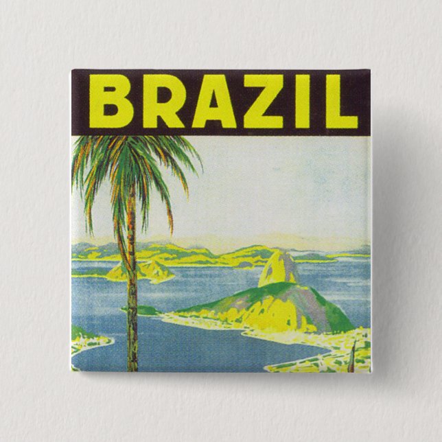 Brazil 2 Inch Square Button (Front)