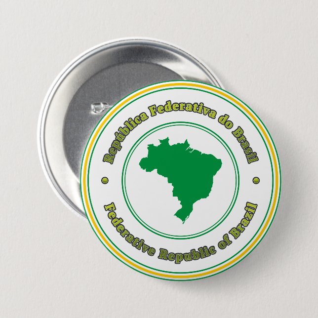 Brazil 3 Inch Round Button (Front & Back)