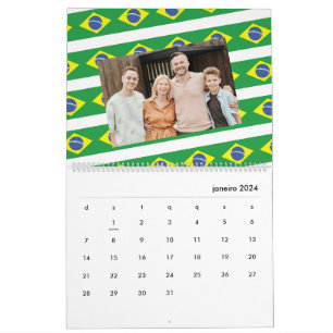  Brazil   Add Your Photo Brazilian Flag 2025 Calendar