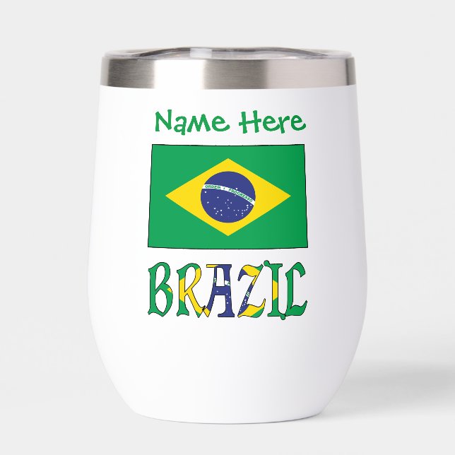 Brazil and Brazilian Flag Green Personalization  (Back)