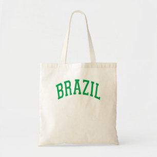 Brazil Arched Green Text T-Shirt Tote Bag