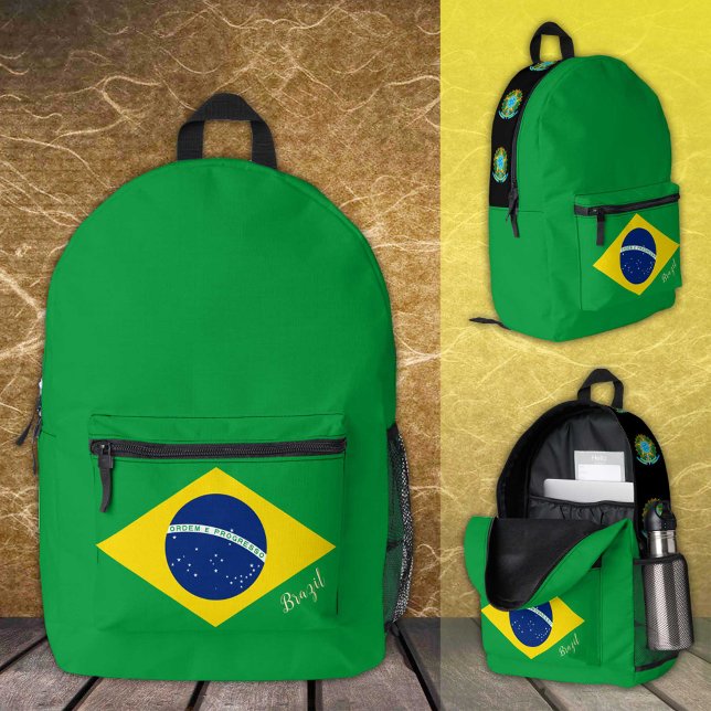 Brazil, backpack, Brazilian Flag, emblem / custom Printed Backpack (Creator Uploaded)