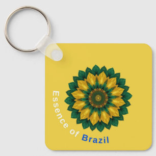Brazil Banana Leaf Mandala - Essence of Brazil Key Keychain