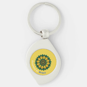 Brazil Banana Leaf Mandala - Essence of Brazil Key Keychain