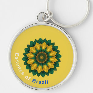 Brazil Banana Leaf Mandala - Essence of Brazil Key Keychain