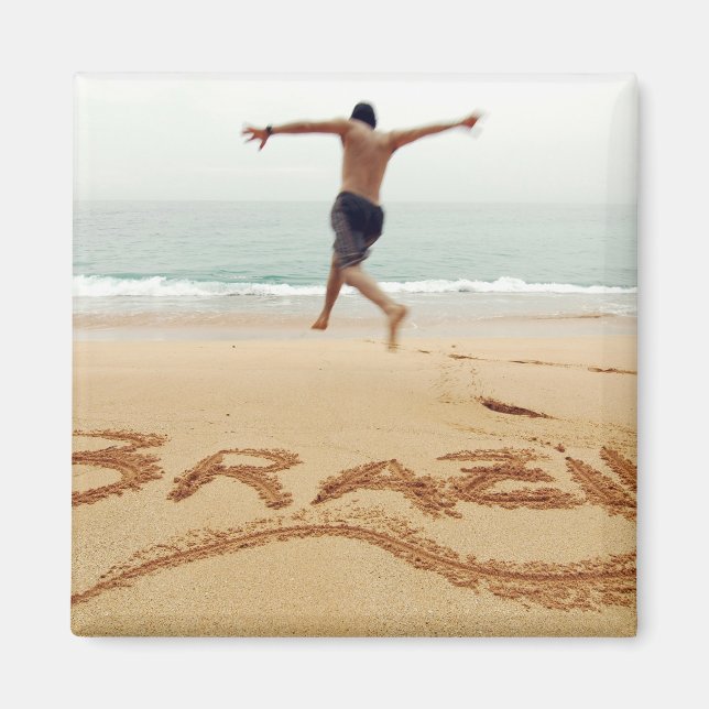 BRAZIL. Barechest man wearing a swimming suit Magnet (Front)